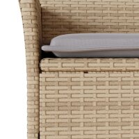 vidaXL 3-tlg. Garten-Essgruppe mit Kissen Beige Poly Rattan und Glas