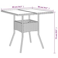 vidaXL 3-tlg. Garten-Essgruppe mit Kissen Beige Poly Rattan und Glas