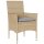 vidaXL 3-tlg. Garten-Essgruppe mit Kissen Beige Poly Rattan und Glas