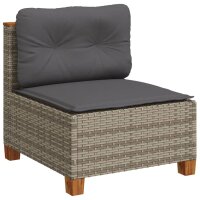 vidaXL 8-tlg. Garten-Sofagarnitur mit Kissen Grau Poly Rattan