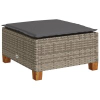 vidaXL 8-tlg. Garten-Sofagarnitur mit Kissen Grau Poly Rattan