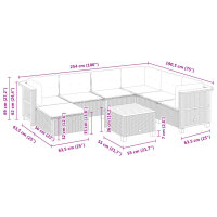 vidaXL 8-tlg. Garten-Sofagarnitur mit Kissen Grau Poly Rattan