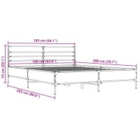 vidaXL Bettgestell Sonoma-Eiche 160x200 cm Holzwerkstoff und Metall