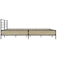 vidaXL Bettgestell Sonoma-Eiche 180x200 cm Holzwerkstoff und Metall