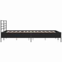 vidaXL Bettgestell Schwarz 135x190 cm Holzwerkstoff und Metall