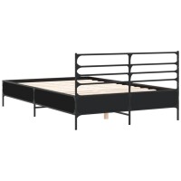 vidaXL Bettgestell Schwarz 135x190 cm Holzwerkstoff und Metall