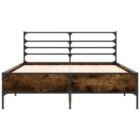 vidaXL Bettgestell R&auml;uchereiche 140x190 cm Holzwerkstoff und Metall