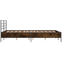 vidaXL Bettgestell R&auml;uchereiche 140x190 cm Holzwerkstoff und Metall