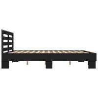 vidaXL Bettgestell Schwarz 180x200 cm Holzwerkstoff und Metall