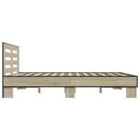 vidaXL Bettgestell Sonoma-Eiche 160x200 cm Holzwerkstoff und Metall