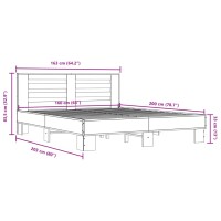 vidaXL Bettgestell Sonoma-Eiche 160x200 cm Holzwerkstoff und Metall