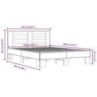 vidaXL Bettgestell Schwarz 140x200 cm Holzwerkstoff und Metall