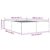 vidaXL Bettgestell Grau Sonoma 140x200 cm Holzwerkstoff