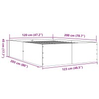 vidaXL Bettgestell Grau Sonoma 120x200 cm Holzwerkstoff