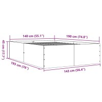 vidaXL Bettgestell Betongrau 140x190 cm Holzwerkstoff