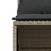 vidaXL 4-tlg. Garten-Sofagarnitur mit Kissen Hellgrau Poly Rattan