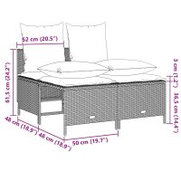 vidaXL 4-tlg. Garten-Sofagarnitur mit Kissen Hellgrau Poly Rattan