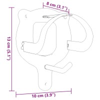 vidaXL Trensenhalter 3 Stk. Wandmontage Schwarz Eisen