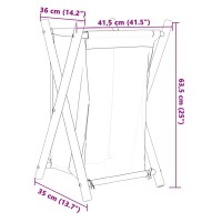 vidaXL W&auml;schekorb Cremewei&szlig; 41,5x36x63,5 cm Bambus