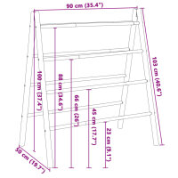 vidaXL Doppel-Handtuchleiter mit 4 Sprossen 90x50x100 cm Bambus