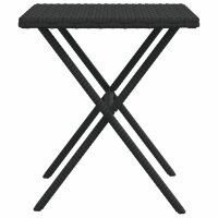 vidaXL Sonnenliegen 2 Stk. mit Tisch Schwarz Poly Rattan