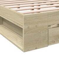 vidaXL Bettgestell mit Schubladen Sonoma-Eiche 120x200cm Holzwerkstoff