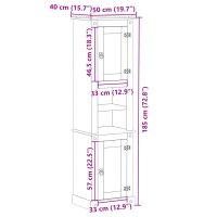 vidaXL Badschrank Corona 50x40x185 cm Massivholz Kiefer