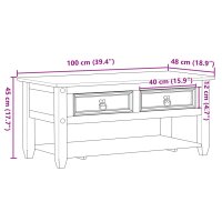 vidaXL Couchtisch mit Schubladen Corona 100x48x45 cm Massivholz Kiefer