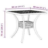 vidaXL Gartentisch Gr&uuml;n 80x80x75 cm Aluminiumguss