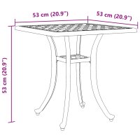 vidaXL Gartentisch Wei&szlig; 53x53x53 cm Aluminiumguss