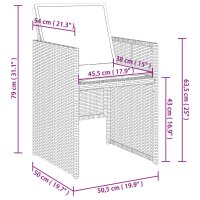 vidaXL 5-tlg. Garten-Essgruppe mit Kissen Beigemischung Poly Rattan