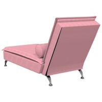 vidaXL Massage-Chaiselongue mit Nackenrolle Rosa Samt