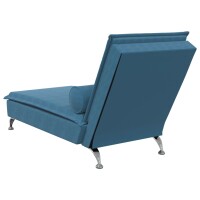 vidaXL Massage-Chaiselongue mit Nackenrolle Blau Samt