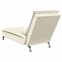 vidaXL Massage-Chaiselongue mit Nackenrolle Creme Samt