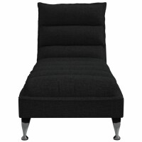 vidaXL Chaiselongue mit Kissen Schwarz Stoff