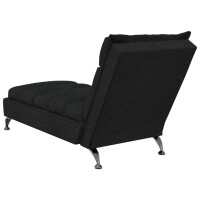 vidaXL Chaiselongue mit Kissen Schwarz Stoff