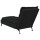 vidaXL Chaiselongue mit Kissen Schwarz Stoff