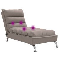 vidaXL Massage-Chaiselongue mit Kissen Taupe Stoff