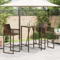 vidaXL Garten-Bartisch Braun 70x70x110 cm Poly Rattan