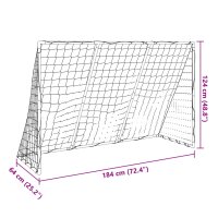 vidaXL Fu&szlig;balltor f&uuml;r Kinder mit B&auml;llen 2-in-1 Wei&szlig; 184x64x124 cm