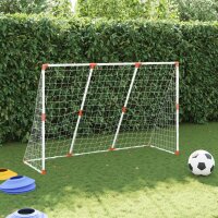 vidaXL Fu&szlig;balltor f&uuml;r Kinder mit B&auml;llen 2-in-1 Wei&szlig; 184x64x124 cm