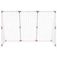 vidaXL Fu&szlig;balltor f&uuml;r Kinder mit B&auml;llen 2-in-1 Wei&szlig; 184x64x124 cm