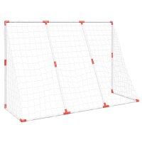 vidaXL Fu&szlig;balltor f&uuml;r Kinder mit B&auml;llen 2-in-1 Wei&szlig; 184x64x124 cm