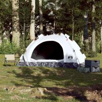 vidaXL Campingzelt 4 Personen Wei&szlig; Verdunkelungsstoff Quick Release