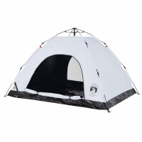 vidaXL Campingzelt 4 Personen Wei&szlig; Verdunkelungsstoff Quick Release