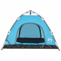 vidaXL Campingzelt 3 Personen Blau Quick Release