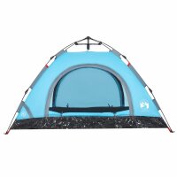 vidaXL Campingzelt 4 Personen Blau Quick Release