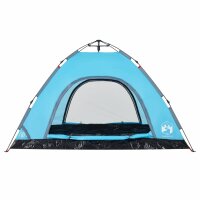 vidaXL Campingzelt 4 Personen Blau Quick Release