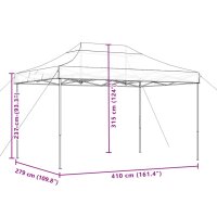 vidaXL Partyzelt Faltbar Pop-Up Taupe 410x279x315 cm