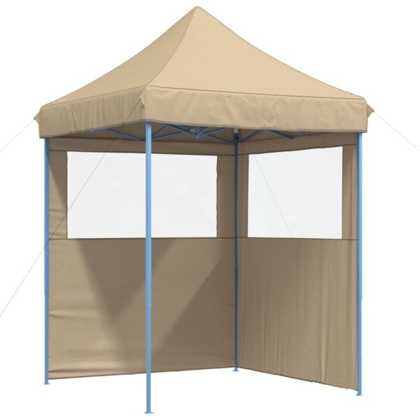 vidaXL Partyzelt Faltbar Pop-Up mit 2 Seitenteilen Beige